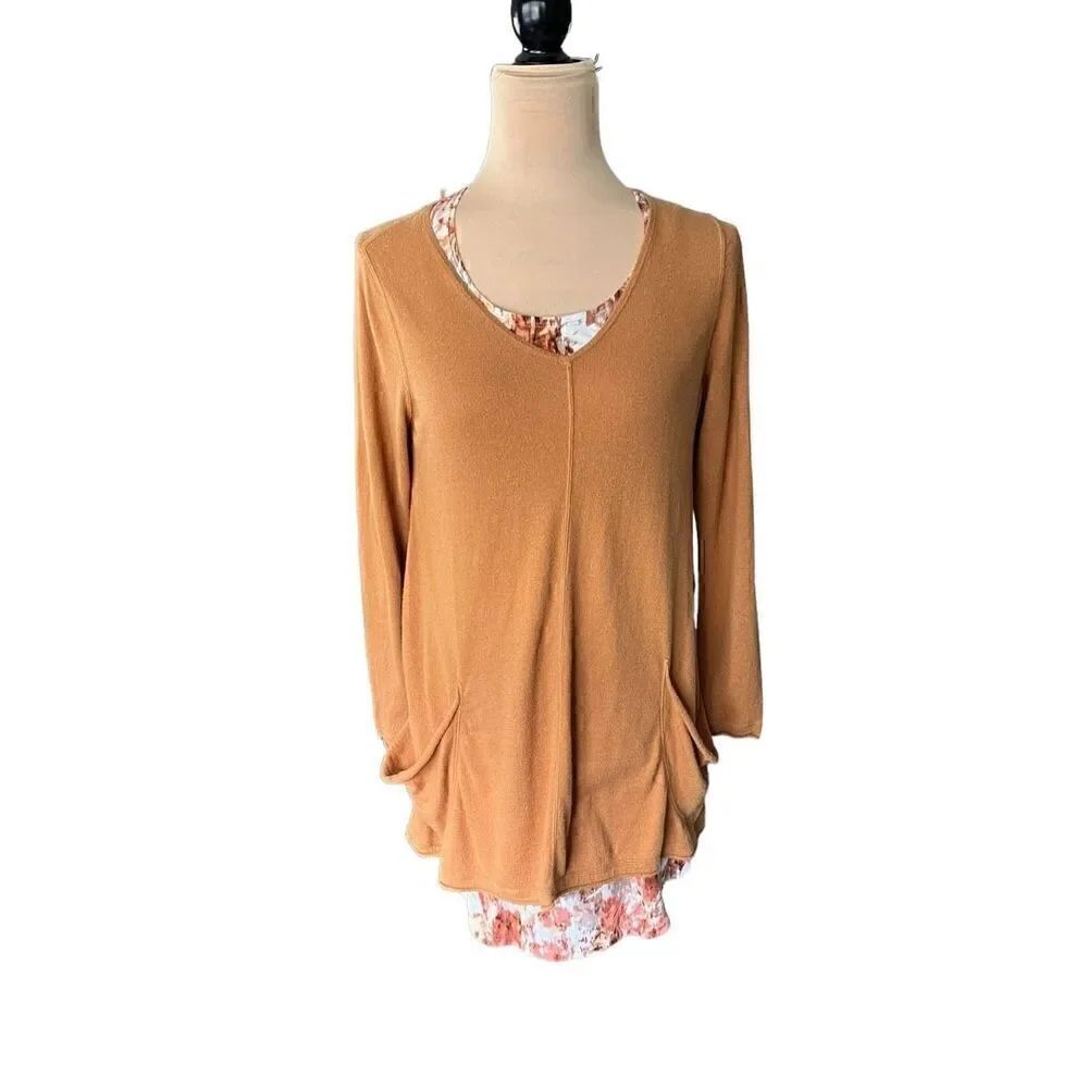 LOGO Lori Goldstein Women’s Sleeveless Geometric Tank and Long Sleeve Knit Tunic